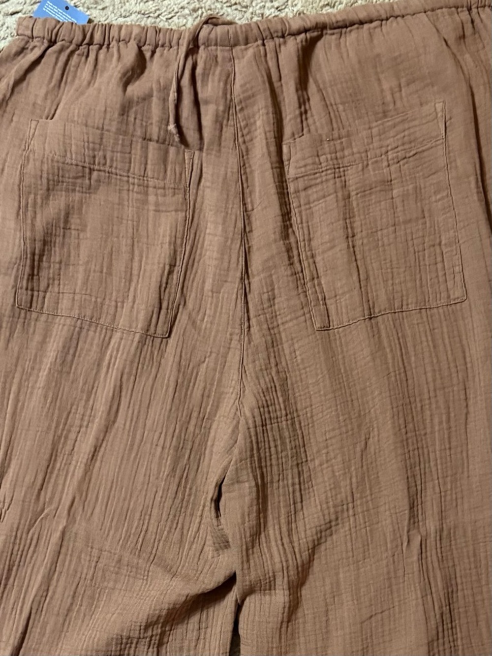 Universal Thread Pants NWT XXL Brown Gause Wide Leg Cropped Drawstring - Picture 4 of 7